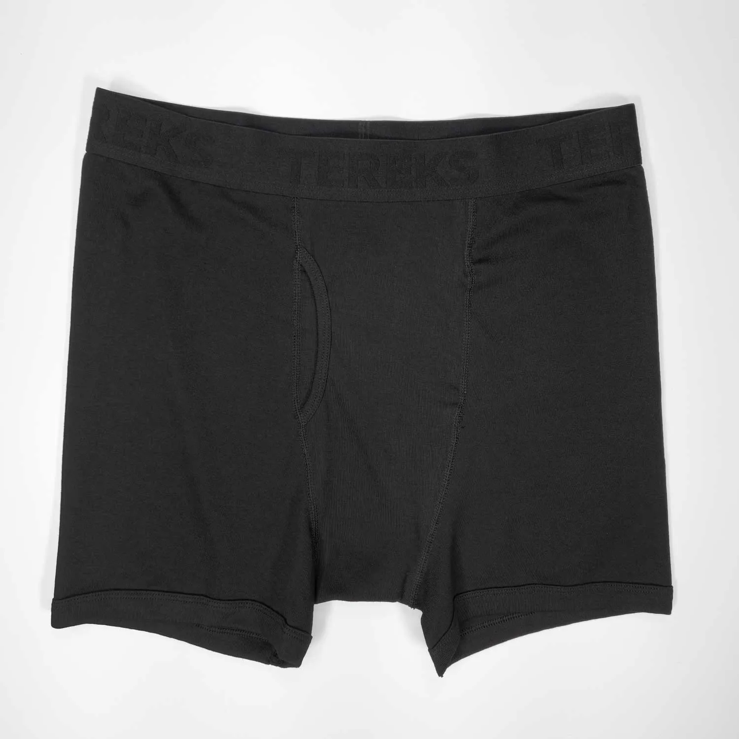 TEREKS Men's Active Essential Boxer Brief 7" Black 1-Pack Front
