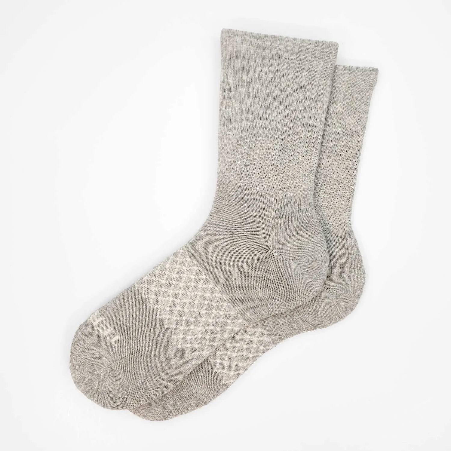 TEREKS Prime Stride Performance Crew Socks Grey 1-Pack Left