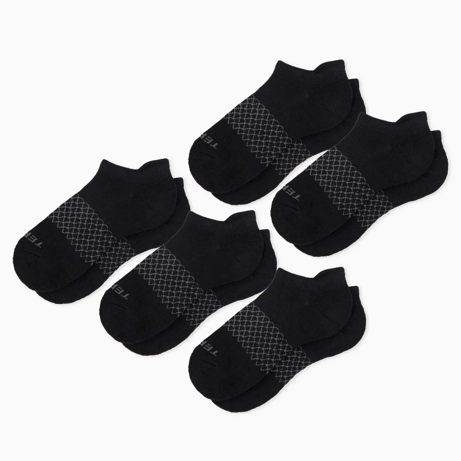 TEREKS Prime Stride Performance Tab Socks Black 5-Pack Left