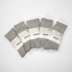 TEREKS PowerStride Performance Crew Socks Grey Package 5-Pack